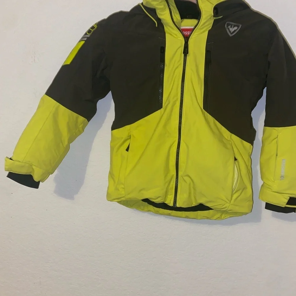 Rossignol Juniors Insulated Waterproof Olive Green Yellow Ski Gorpcore Jacket 8